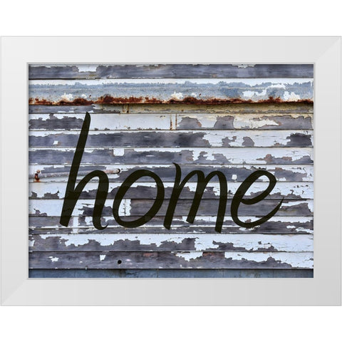 HOME White Modern Wood Framed Art Print by Phillip, Jamie