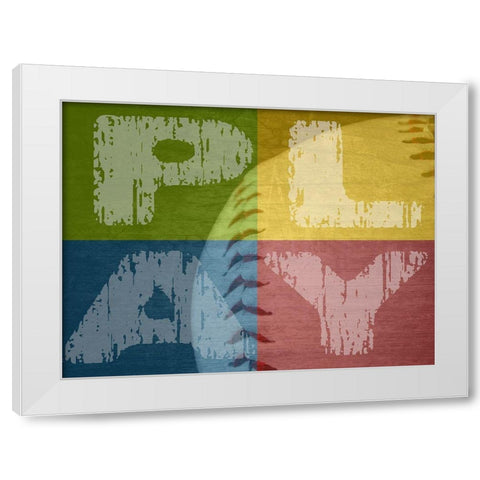 Play White Modern Wood Framed Art Print by Phillip, Jamie
