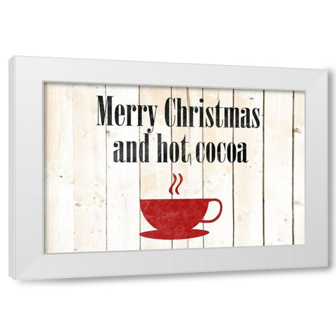 Hot Christmas Cocoa White Modern Wood Framed Art Print by Phillip, Jamie