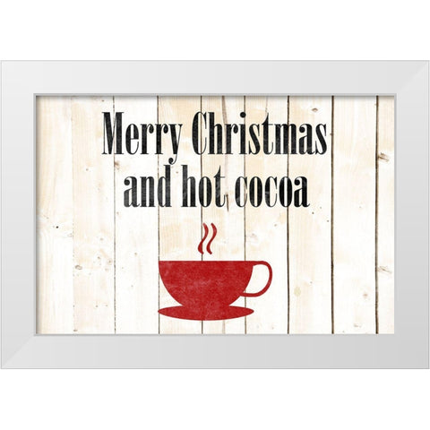 Hot Christmas Cocoa White Modern Wood Framed Art Print by Phillip, Jamie