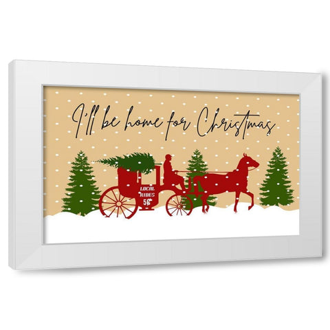 Home For Christmas White Modern Wood Framed Art Print by Phillip, Jamie
