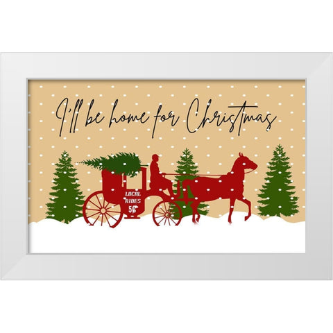 Home For Christmas White Modern Wood Framed Art Print by Phillip, Jamie