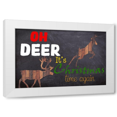Oh Deer! White Modern Wood Framed Art Print by Phillip, Jamie