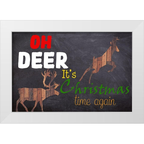 Oh Deer! White Modern Wood Framed Art Print by Phillip, Jamie