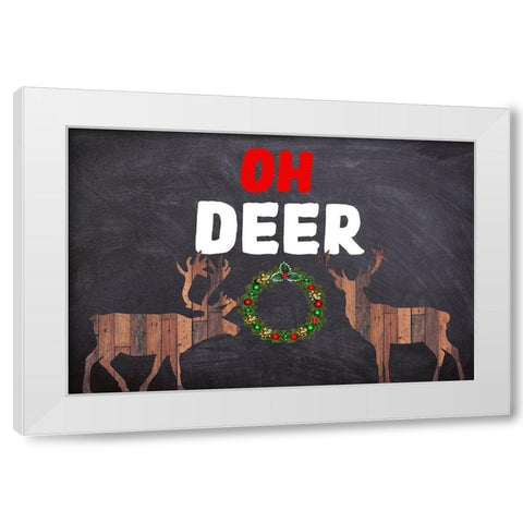 Oh Deer! 2 White Modern Wood Framed Art Print by Phillip, Jamie