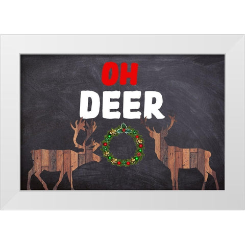 Oh Deer! 2 White Modern Wood Framed Art Print by Phillip, Jamie