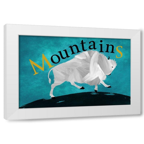 Mountain Bison White Modern Wood Framed Art Print by Phillip, Jamie