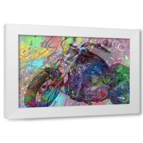 Hidden Motorcycle White Modern Wood Framed Art Print by Phillip, Jamie