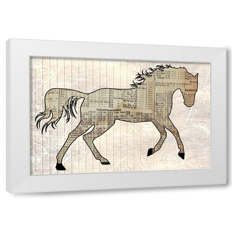 Horsey White Modern Wood Framed Art Print by Phillip, Jamie
