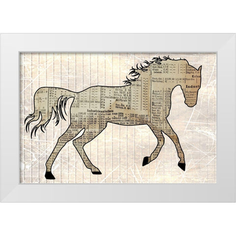 Horsey White Modern Wood Framed Art Print by Phillip, Jamie