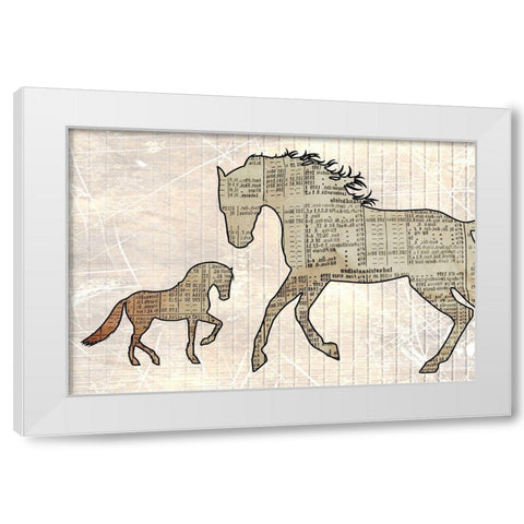 Horsey Baby White Modern Wood Framed Art Print by Phillip, Jamie