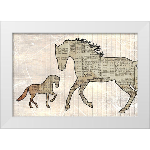Horsey Baby White Modern Wood Framed Art Print by Phillip, Jamie