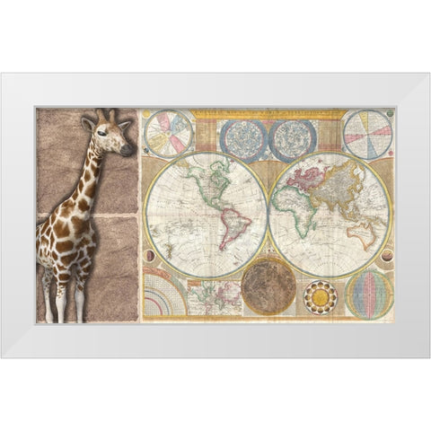 African Map White Modern Wood Framed Art Print by Phillip, Jamie