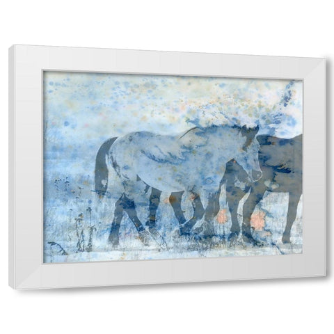Horse Play White Modern Wood Framed Art Print by Phillip, Jamie