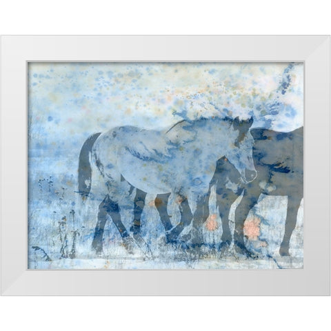 Horse Play White Modern Wood Framed Art Print by Phillip, Jamie