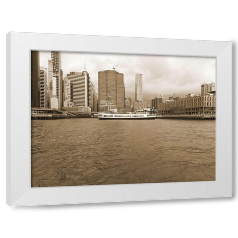 Hello NY White Modern Wood Framed Art Print by Phillip, Jamie