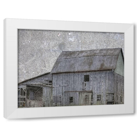 Wooden Barn White Modern Wood Framed Art Print by Phillip, Jamie