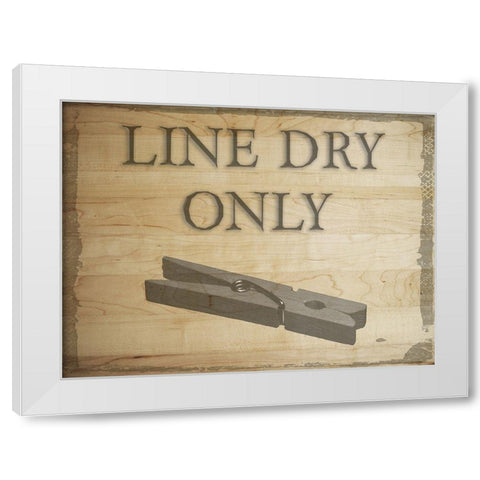 Line Dry Only White Modern Wood Framed Art Print by Phillip, Jamie