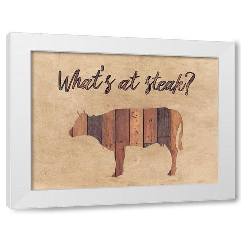 Steak White Modern Wood Framed Art Print by Phillip, Jamie