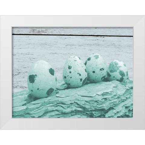 Hatched Of Blues White Modern Wood Framed Art Print by Phillip, Jamie
