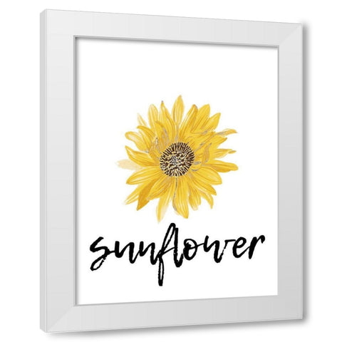 Sunflower  White Modern Wood Framed Art Print by Phillip, Jamie