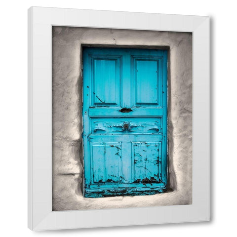 Blue Cottage White Modern Wood Framed Art Print by Phillip, Jamie