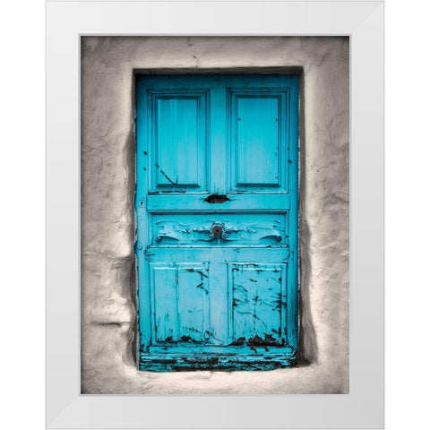 Blue Cottage White Modern Wood Framed Art Print by Phillip, Jamie