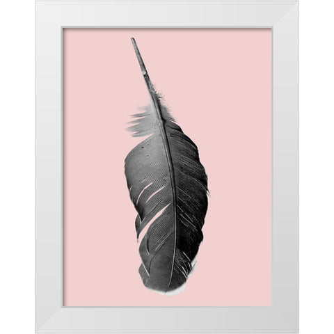 Pink Flight White Modern Wood Framed Art Print by Phillip, Jamie