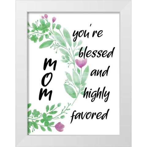Favord Mom White Modern Wood Framed Art Print by Phillip, Jamie