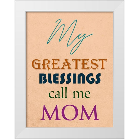Mom White Modern Wood Framed Art Print by Phillip, Jamie