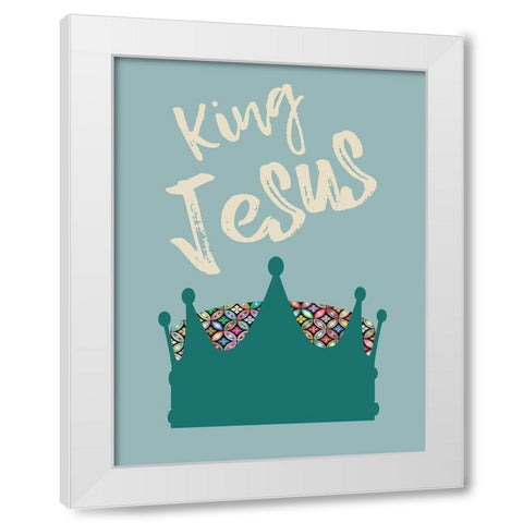 King Jesus White Modern Wood Framed Art Print by Phillip, Jamie