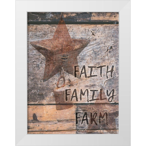 Faith And Farm White Modern Wood Framed Art Print by Phillip, Jamie