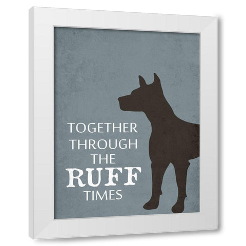 Dog Talk White Modern Wood Framed Art Print by Phillip, Jamie