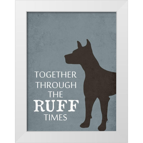 Dog Talk White Modern Wood Framed Art Print by Phillip, Jamie