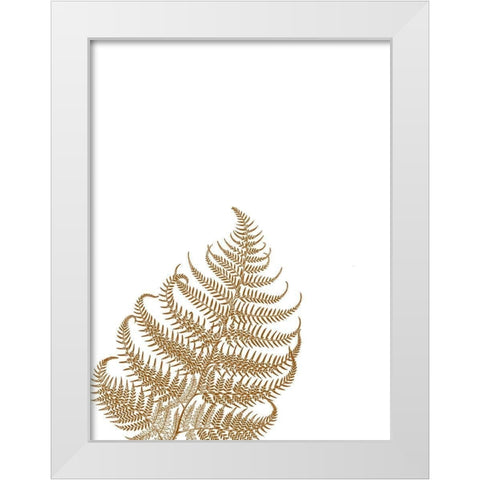 Gold Fern 3 White Modern Wood Framed Art Print by Phillip, Jamie