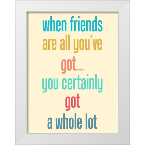 Friendship White Modern Wood Framed Art Print by Phillip, Jamie