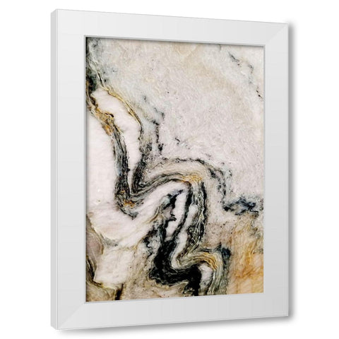 Cream And Gold White Modern Wood Framed Art Print by Phillip, Jamie