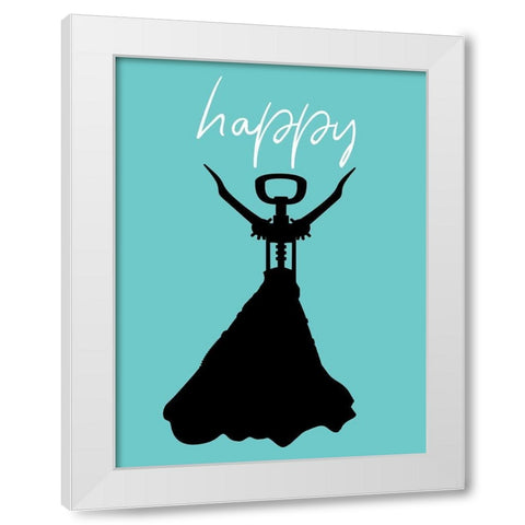 Happy White Modern Wood Framed Art Print by Phillip, Jamie