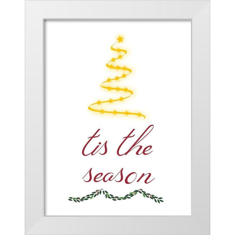 Tis The Season White Modern Wood Framed Art Print by Phillip, Jamie