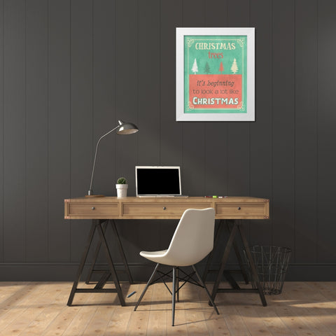 Christmas Trees White Modern Wood Framed Art Print by Phillip, Jamie