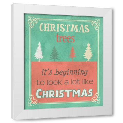 Christmas Trees White Modern Wood Framed Art Print by Phillip, Jamie