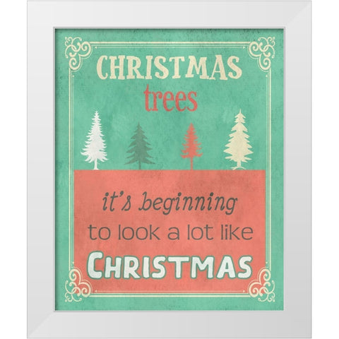 Christmas Trees White Modern Wood Framed Art Print by Phillip, Jamie