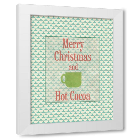 Christmas Cocoa White Modern Wood Framed Art Print by Phillip, Jamie