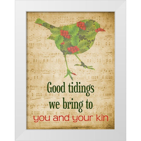 Good Tidings White Modern Wood Framed Art Print by Phillip, Jamie