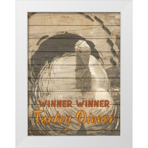 Turkey Dinner White Modern Wood Framed Art Print by Phillip, Jamie