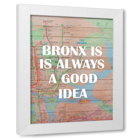 Bronx Train White Modern Wood Framed Art Print by Phillip, Jamie