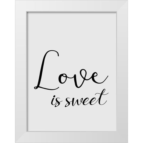 Love is Sweet White Modern Wood Framed Art Print by Phillip, Jamie
