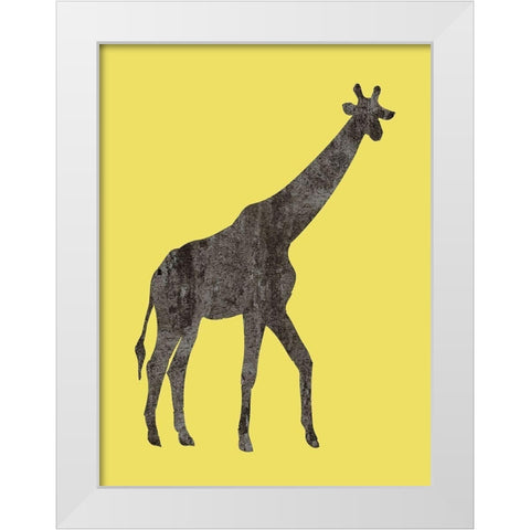 Giraffe White Modern Wood Framed Art Print by Phillip, Jamie