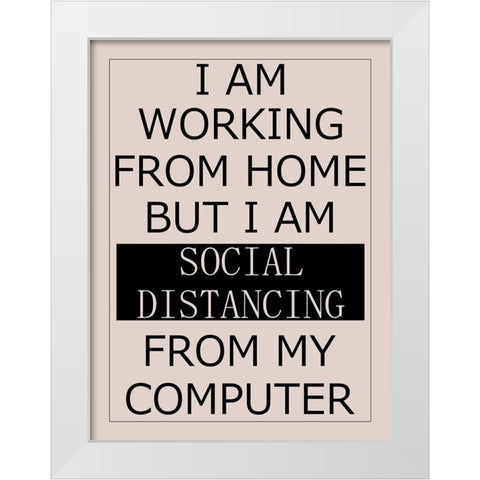 Social Distancing White Modern Wood Framed Art Print by Phillip, Jamie