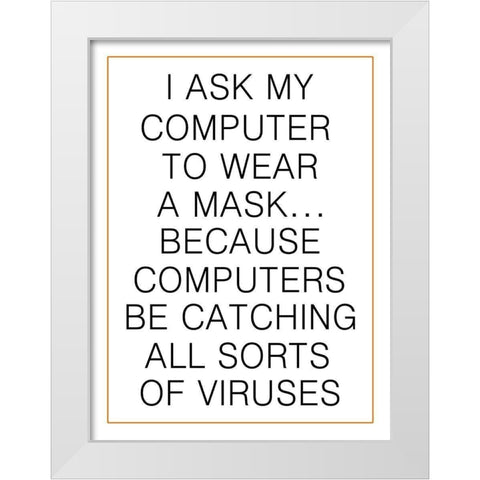 Social Distancing 2 White Modern Wood Framed Art Print by Phillip, Jamie
